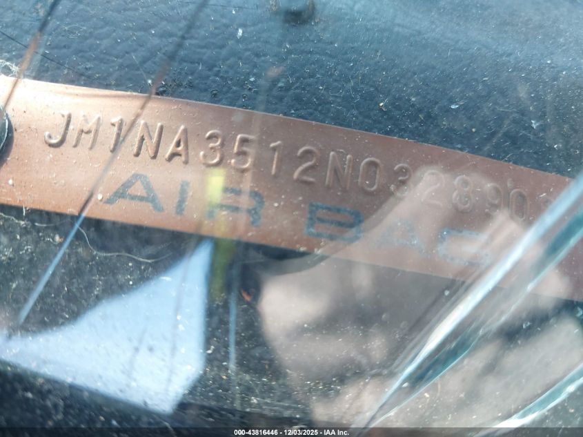 1992 Mazda Mx-5 Miata VIN: JM1NA3512N0328906 Lot: 43816446