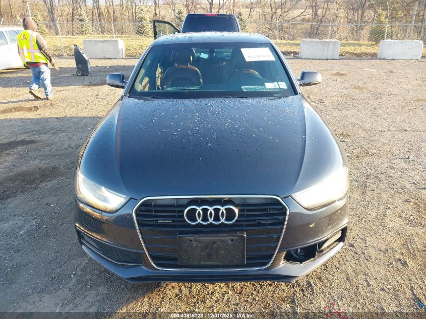 2014 Audi A4 2.0T Premium VIN: WAUFFAFL7EN025906 Lot: 43816728
