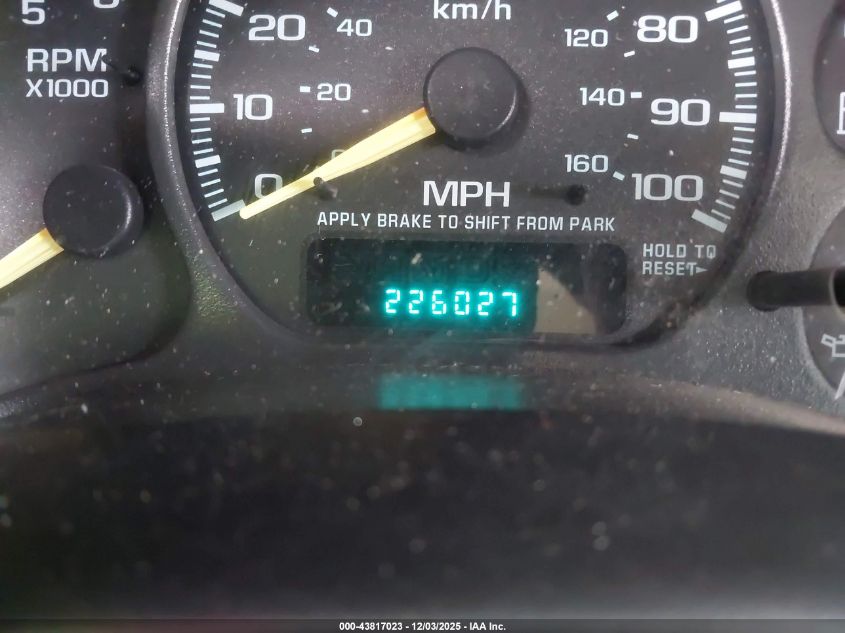 2001 Chevrolet Tahoe Ls VIN: 1GNEK13T91R115809 Lot: 43817023