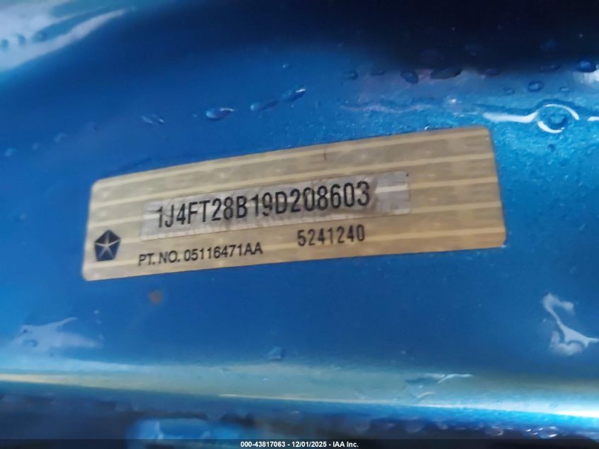 2009 Jeep Patriot Sport VIN: 1J4FT28B19D208603 Lot: 43817063