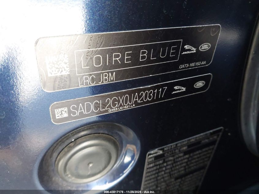 2018 Jaguar F-Pace 30T R-Sport VIN: SADCL2GX0JA203117 Lot: 43817178