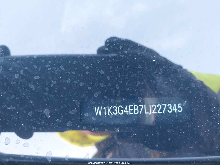 2020 Mercedes-Benz A 220 VIN: W1K3G4EB7LJ227345 Lot: 43817207