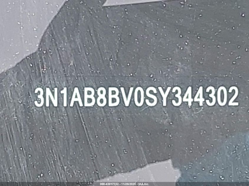 2025 Nissan Sentra S VIN: 3N1AB8BV0SY344302 Lot: 43817322