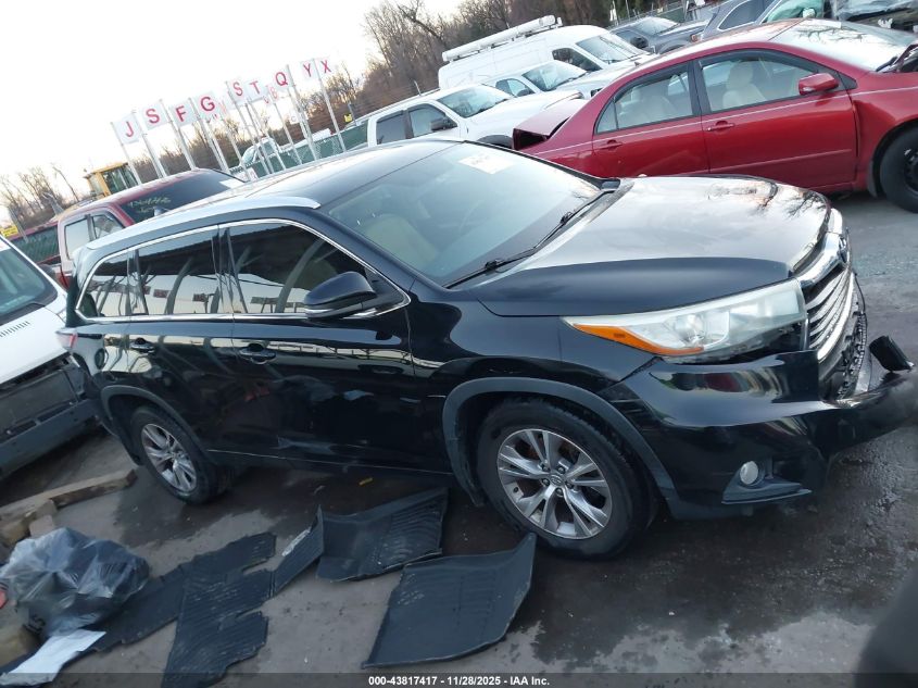 2015 Toyota Highlander Xle V6 VIN: 5TDJKRFH5FS133777 Lot: 43817417