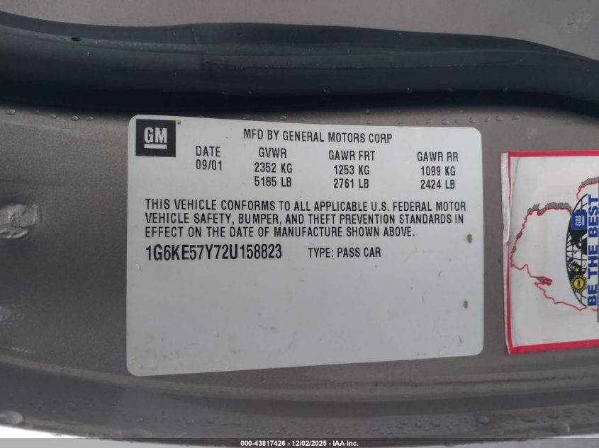 1G6KE57Y72U158823 2002 CADILLAC DE VILLE photo no. 9