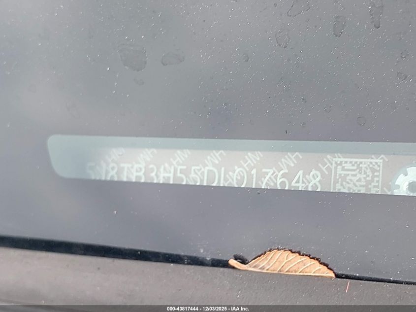 2013 Acura Rdx VIN: 5J8TB3H55DL017648 Lot: 43817444