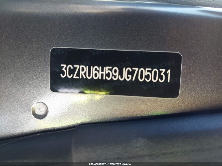 2018 Honda Hr-V Ex VIN: 3CZRU6H59JG705031 Lot: 43817687
