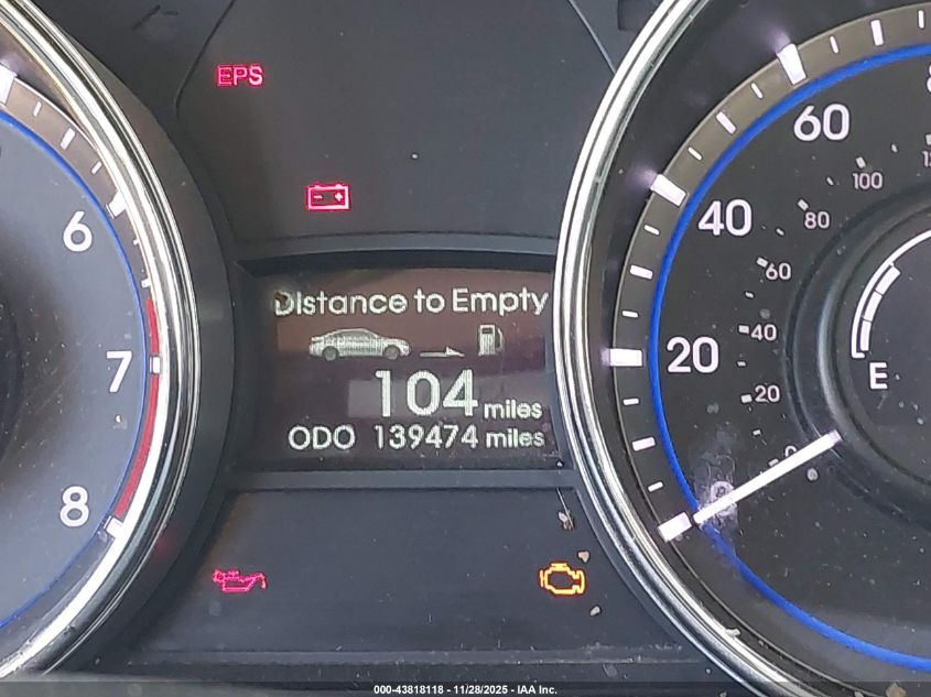 2013 Hyundai Sonata Gls VIN: 5NPEB4AC7DH745305 Lot: 43818118