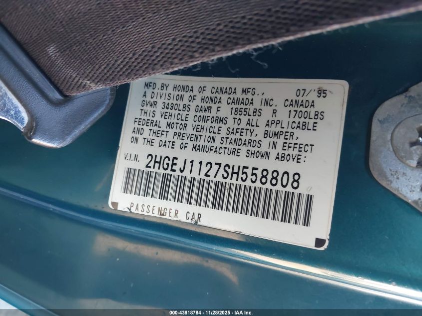 2HGEJ1127SH558808 1995 HONDA CIVIC photo no. 9