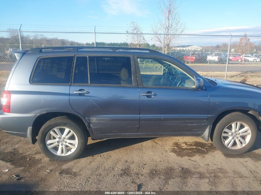 2006 Toyota Highlander Hybrid V6 VIN: JTEEW21A460012342 Lot: 43818800