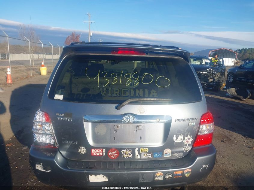 2006 Toyota Highlander Hybrid V6 VIN: JTEEW21A460012342 Lot: 43818800