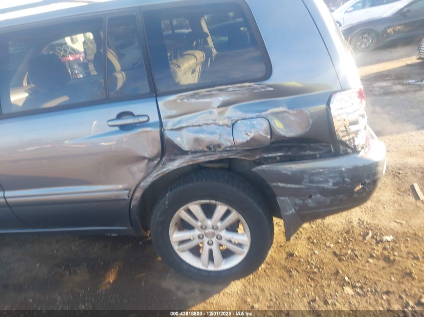 2006 Toyota Highlander Hybrid V6 VIN: JTEEW21A460012342 Lot: 43818800