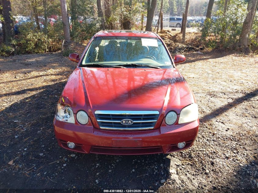 2006 Kia Optima Ex V6/Lx V6 VIN: KNAGD128465446723 Lot: 43818862