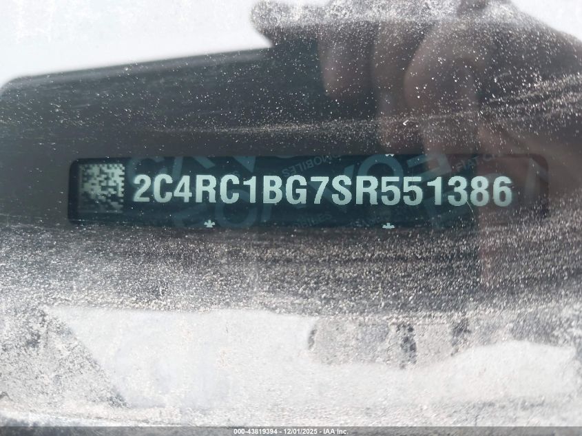 2025 Chrysler Pacifica Select VIN: 2C4RC1BG7SR551386 Lot: 43819394