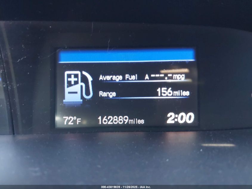 2012 Honda Civic Natural Gas VIN: 19XFB5F59CE002491 Lot: 43819839