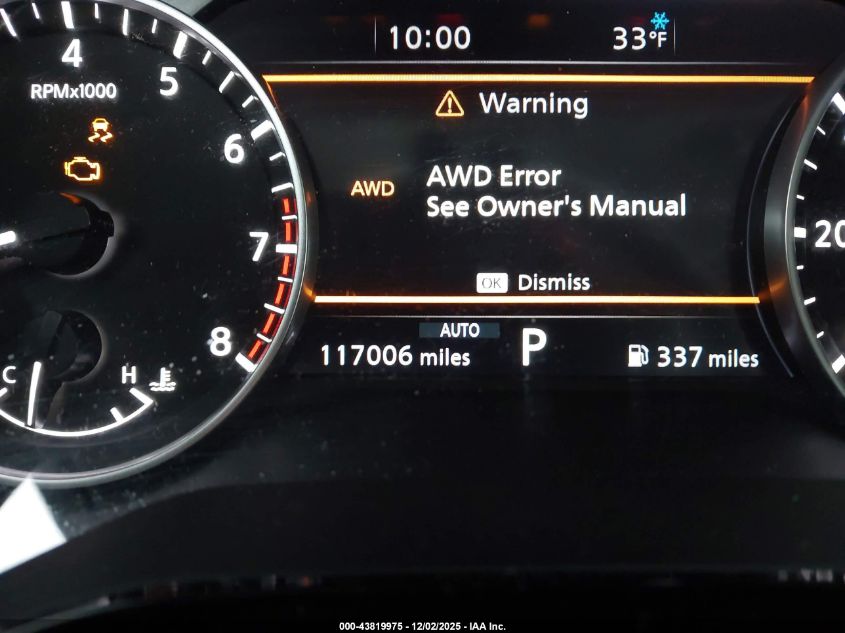 2022 Nissan Pathfinder Sl 4Wd VIN: 5N1DR3CD3NC236277 Lot: 43819975