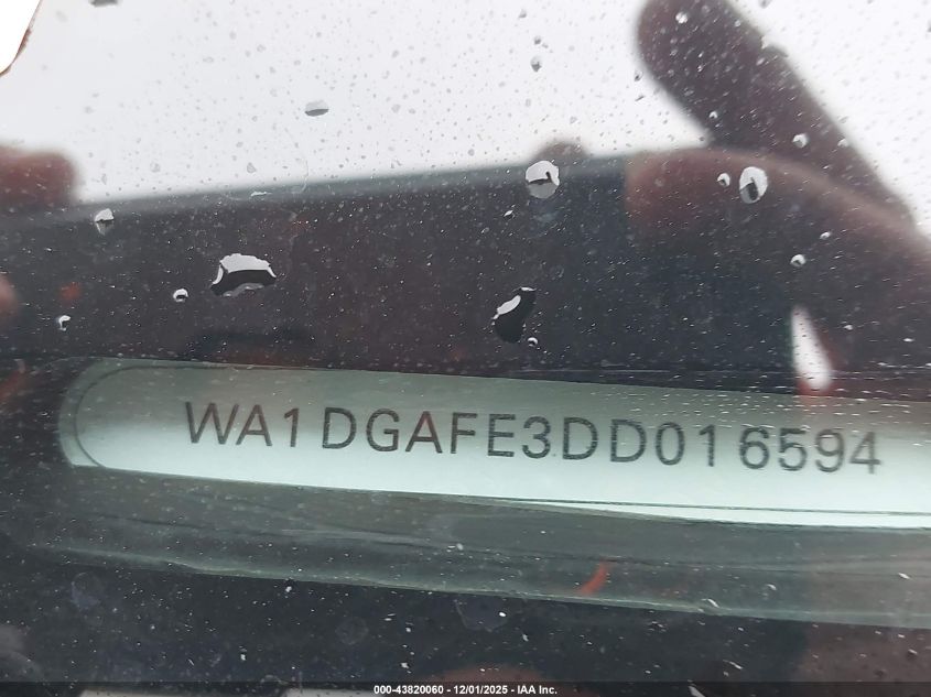 2013 Audi Q7 3.0T S Line Prestige VIN: WA1DGAFE3DD016594 Lot: 43820060