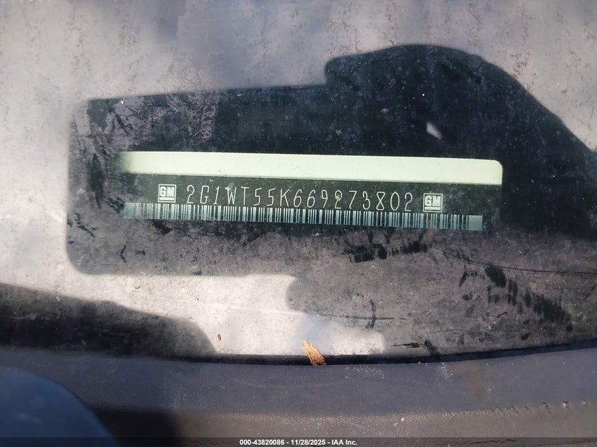 2006 Chevrolet Impala Lt VIN: 2G1WT55K669273802 Lot: 43820086