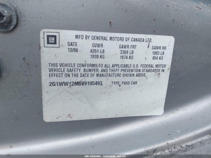 2G1WW12M6V9195493 1997 CHEVROLET MONTE CARLO photo no. 12