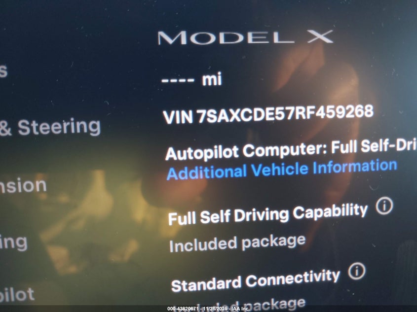2024 Tesla Model X Long Range VIN: 7SAXCDE57RF459268 Lot: 43820671