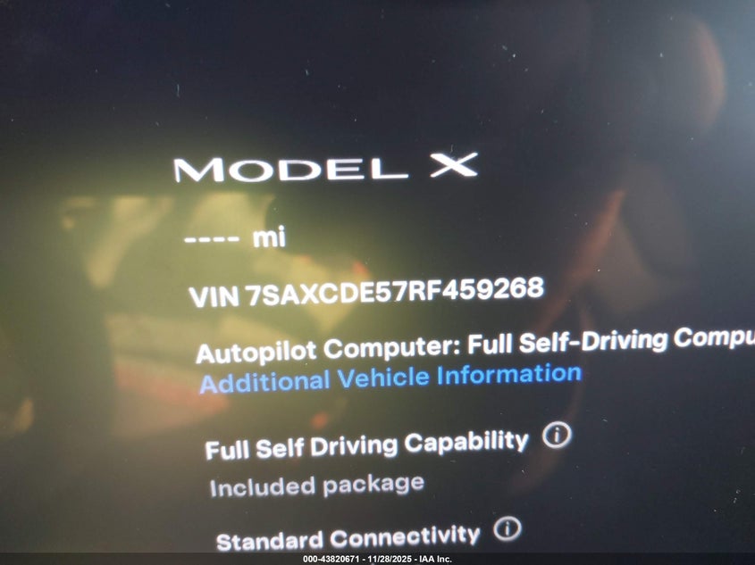 2024 Tesla Model X Long Range VIN: 7SAXCDE57RF459268 Lot: 43820671