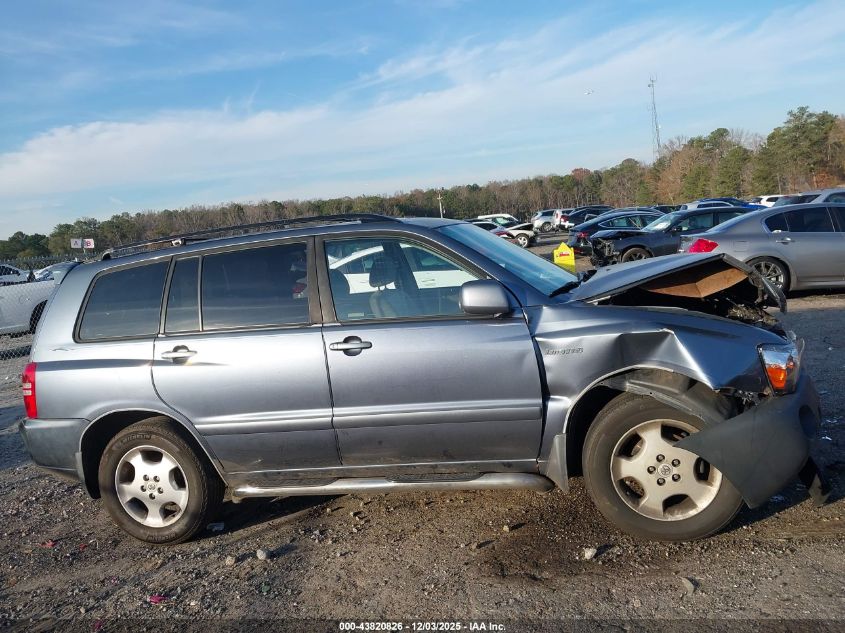 2006 Toyota Highlander Limited V6 VIN: JTEDP21A060099343 Lot: 43820826