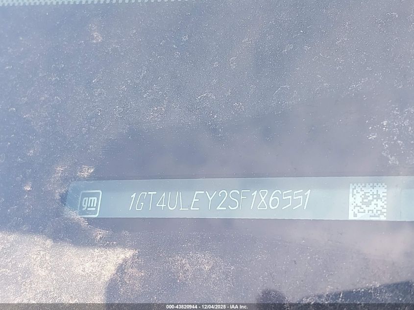 2025 GMC Sierra 2500Hd 4Wd Standard Bed Pro VIN: 1GT4ULEY2SF186551 Lot: 43820944