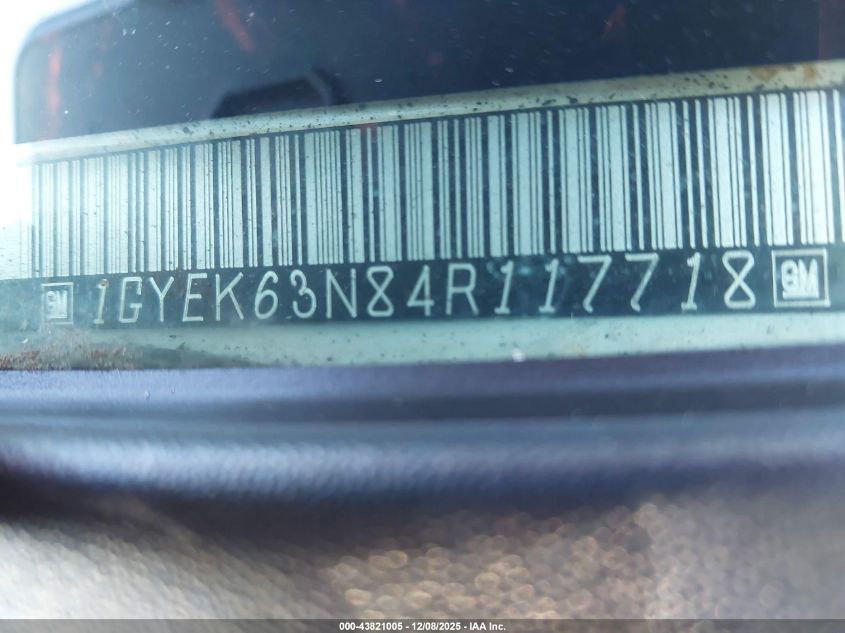 2004 Cadillac Escalade Standard VIN: 1GYEK63N84R117718 Lot: 43821005