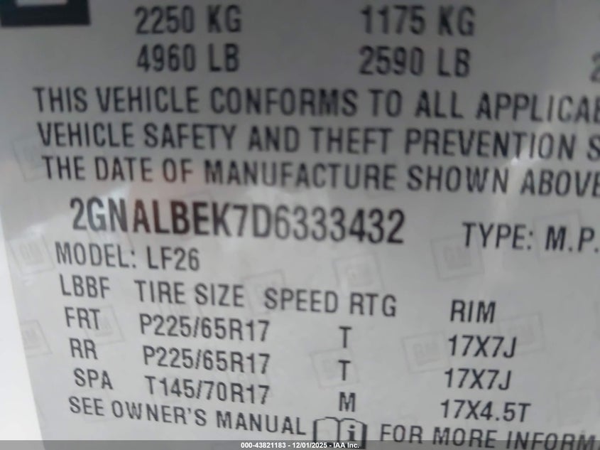 2GNALBEK7D6333432 2013 CHEVROLET EQUINOX photo no. 9