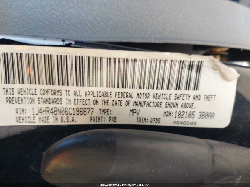 2006 Jeep Grand Cherokee Laredo VIN: 1J4HR48N06C196877 Lot: 43821254