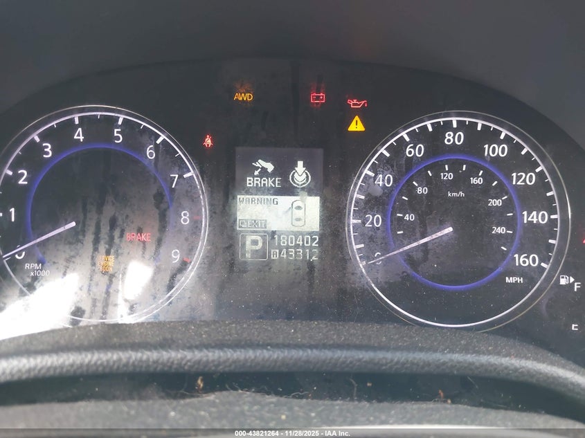 2011 Infiniti G37X VIN: JN1CV6EL9BM262392 Lot: 43821264