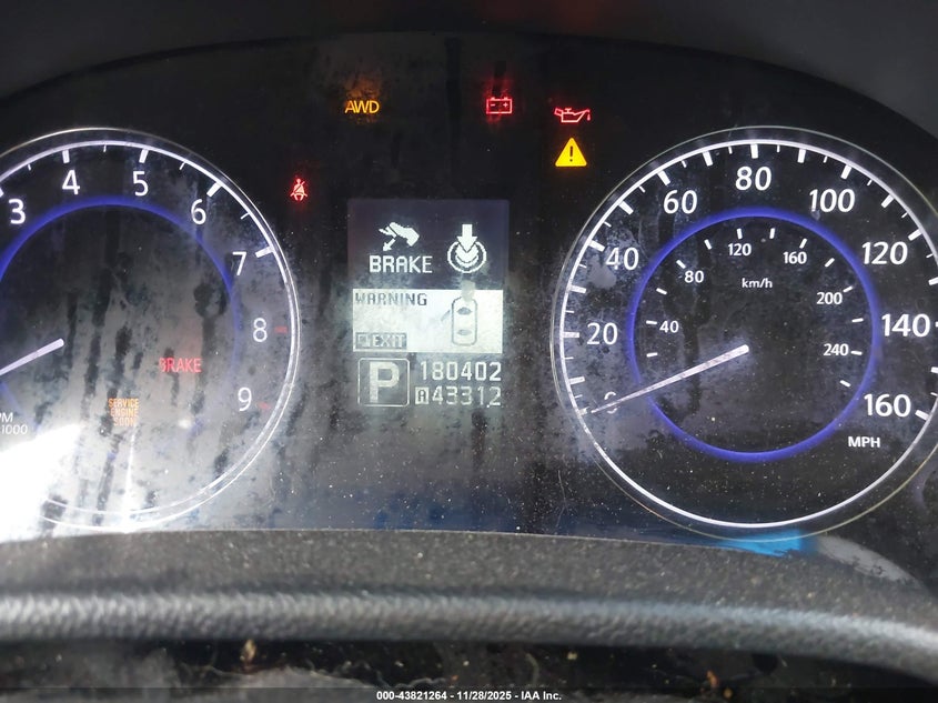 2011 Infiniti G37X VIN: JN1CV6EL9BM262392 Lot: 43821264