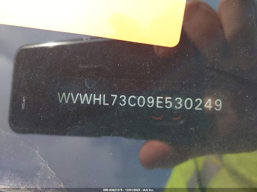 2009 Volkswagen Cc Luxury VIN: WVWHL73C09E530249 Lot: 43821375