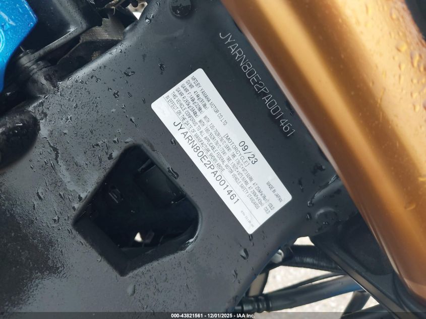 2023 Yamaha Mtm890 VIN: JYARN80E2PA001461 Lot: 43821561