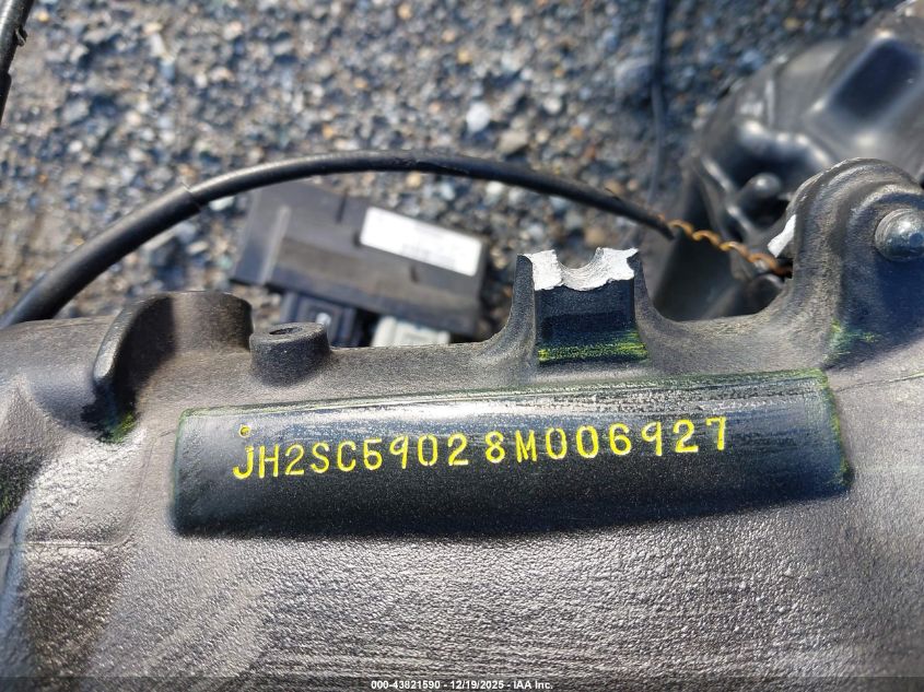 2008 Honda Cbr1000 Rr VIN: JH2SC59028M006927 Lot: 43821590