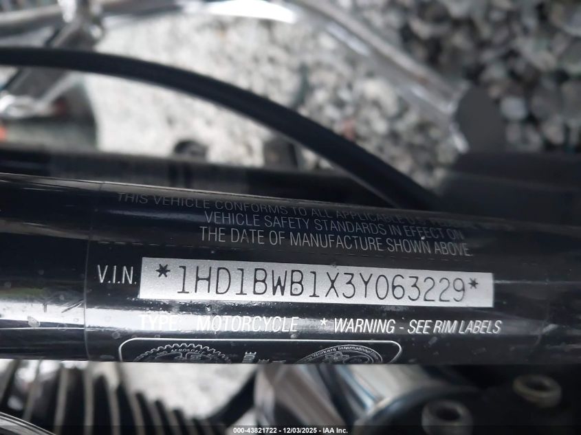2003 Harley-Davidson Flstci VIN: 1HD1BWB1X3Y063229 Lot: 43821722