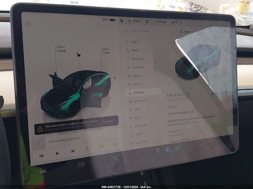 2022 Tesla Model Y Performance Dual Motor All-Wheel Drive VIN: 7SAYGDEF8NF462255 Lot: 43821726