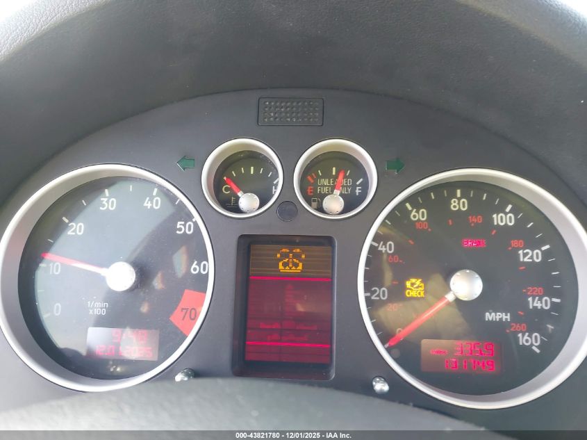 2002 Audi Tt 1.8L VIN: TRUUT28N921017855 Lot: 43821780