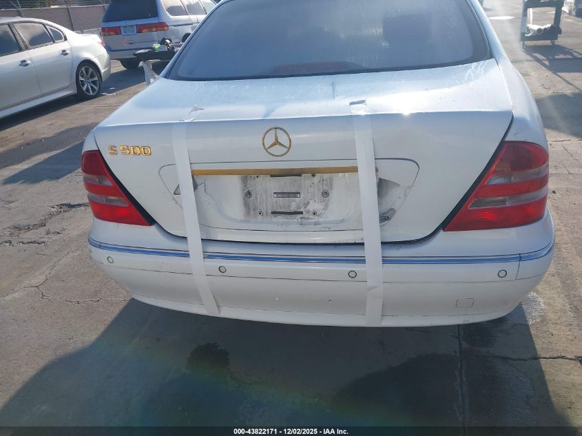 2001 Mercedes-Benz S 500 VIN: WDBNG75J41A169623 Lot: 43822171
