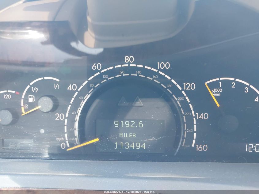 2001 Mercedes-Benz S 500 VIN: WDBNG75J41A169623 Lot: 43822171