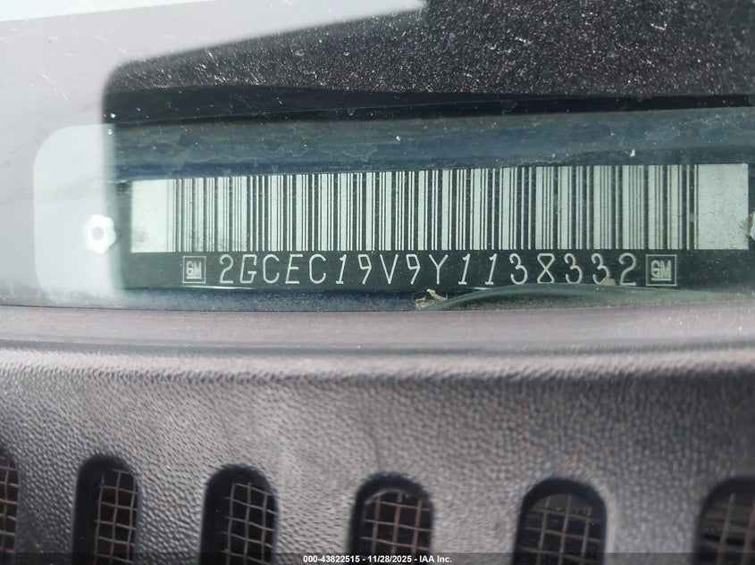 2000 Chevrolet Silverado 1500 Ls VIN: 2GCEC19V9Y1138332 Lot: 43822515