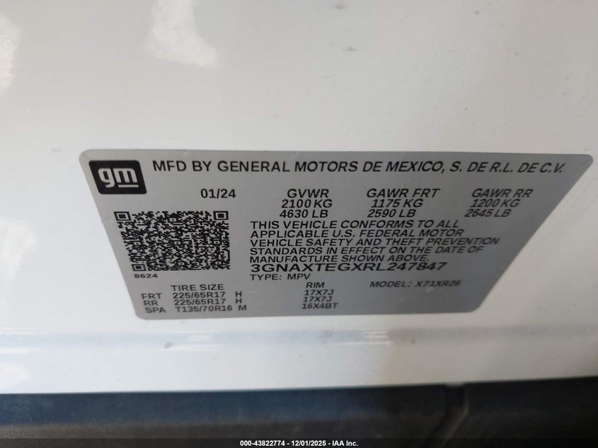 3GNAXTEGXRL247847 2024 CHEVROLET EQUINOX photo no. 9