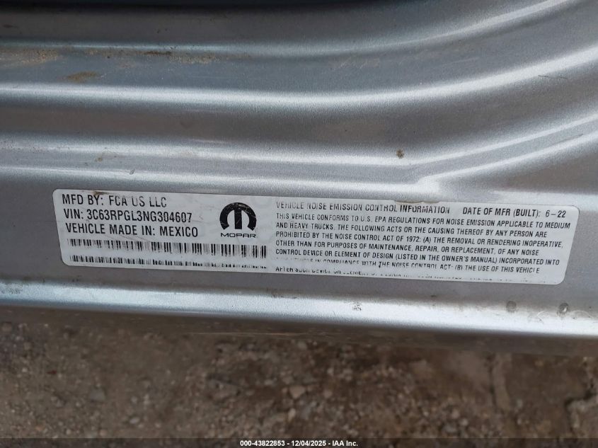 2022 Ram 3500 Tradesman 4X2 8' Box VIN: 3C63RPGL3NG304607 Lot: 43822853