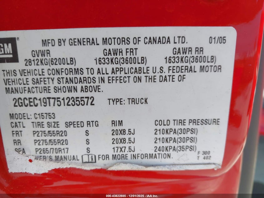 2GCEC19T751235572 2005 CHEVROLET SILVERADO photo no. 9