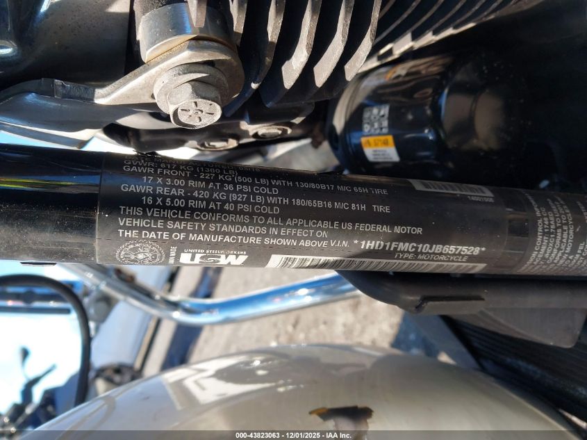 2018 Harley-Davidson Flhtp Police Electra Glide VIN: 1HD1FMC10JB657528 Lot: 43823063