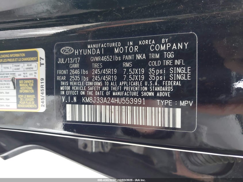 KM8J33A24HU553991 2017 HYUNDAI TUCSON photo no. 9