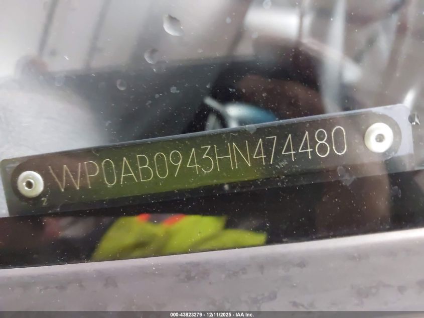 1987 Porsche 944 VIN: WP0AB0943HN474480 Lot: 43823279