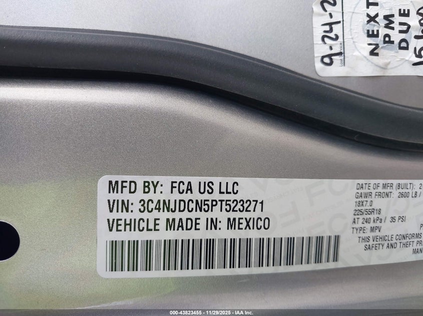 2023 Jeep Compass Limited 4X4 VIN: 3C4NJDCN5PT523271 Lot: 43823455