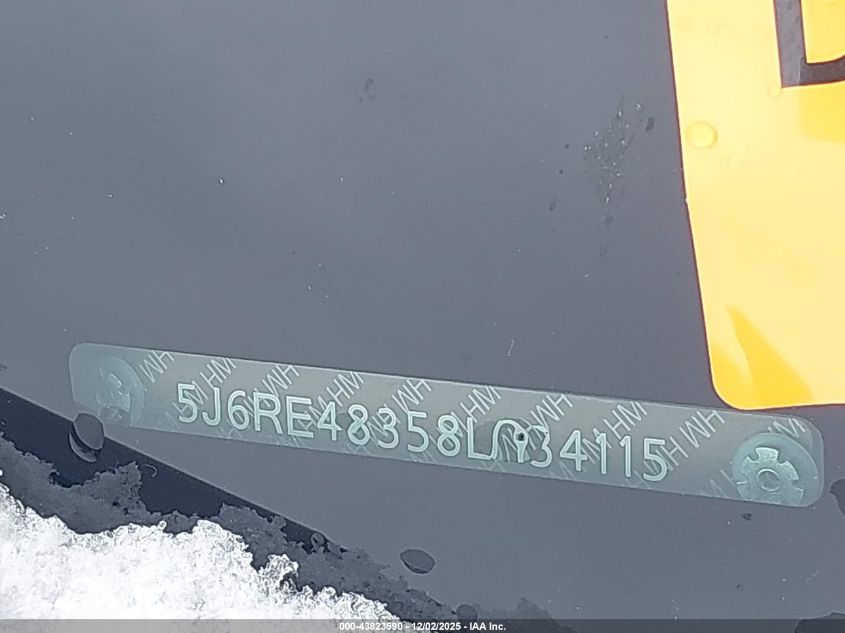 2008 Honda Cr-V Lx VIN: 5J6RE48358L034115 Lot: 43823590