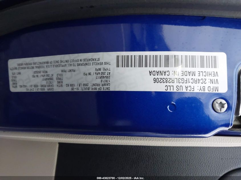 2020 Chrysler Pacifica Touring VIN: 2C4RC1FG3LR283206 Lot: 43823700